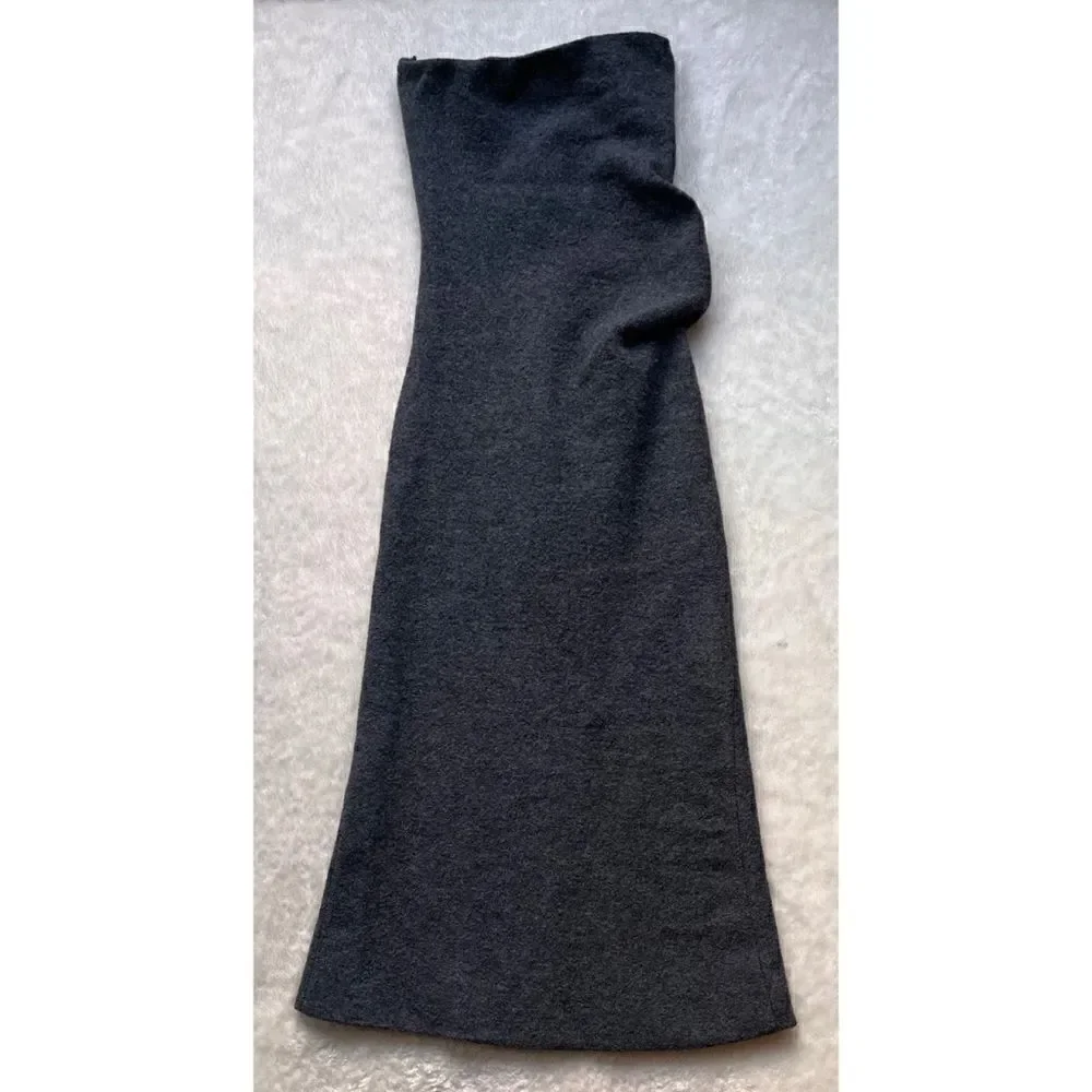 NWT Zara Limited Edition Fall/Winter 2022 Collection Strapless Gray Wool Dress